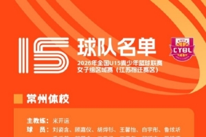 全国U15女子青少年篮球联赛区域赛定于7月26日至8月1日举办